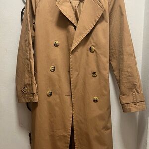 Express Tan Double-Breasted Women's Trench Coat